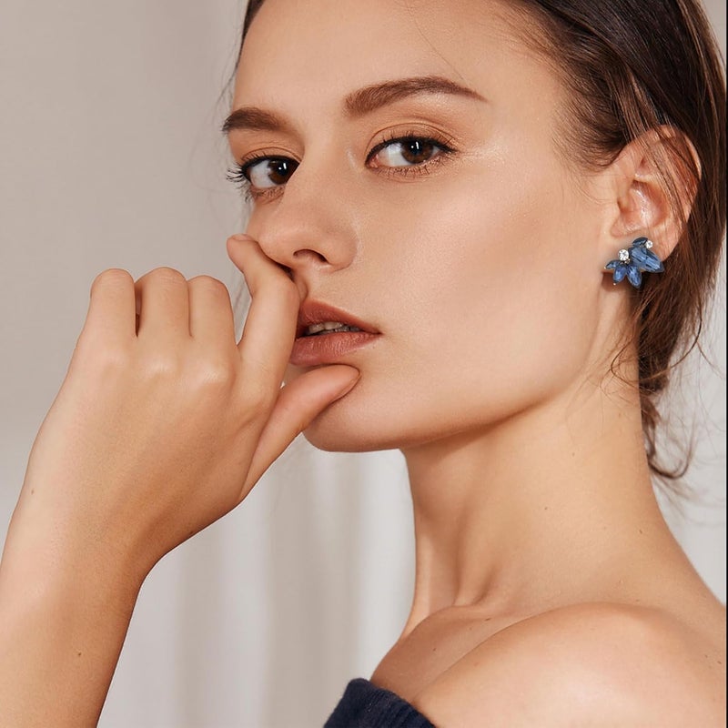 Spiritlele Sparkly Rhinestone Drop Earring Dainty Faux Crystal Earring Studs for Women Wedding Prom Party - Image 3